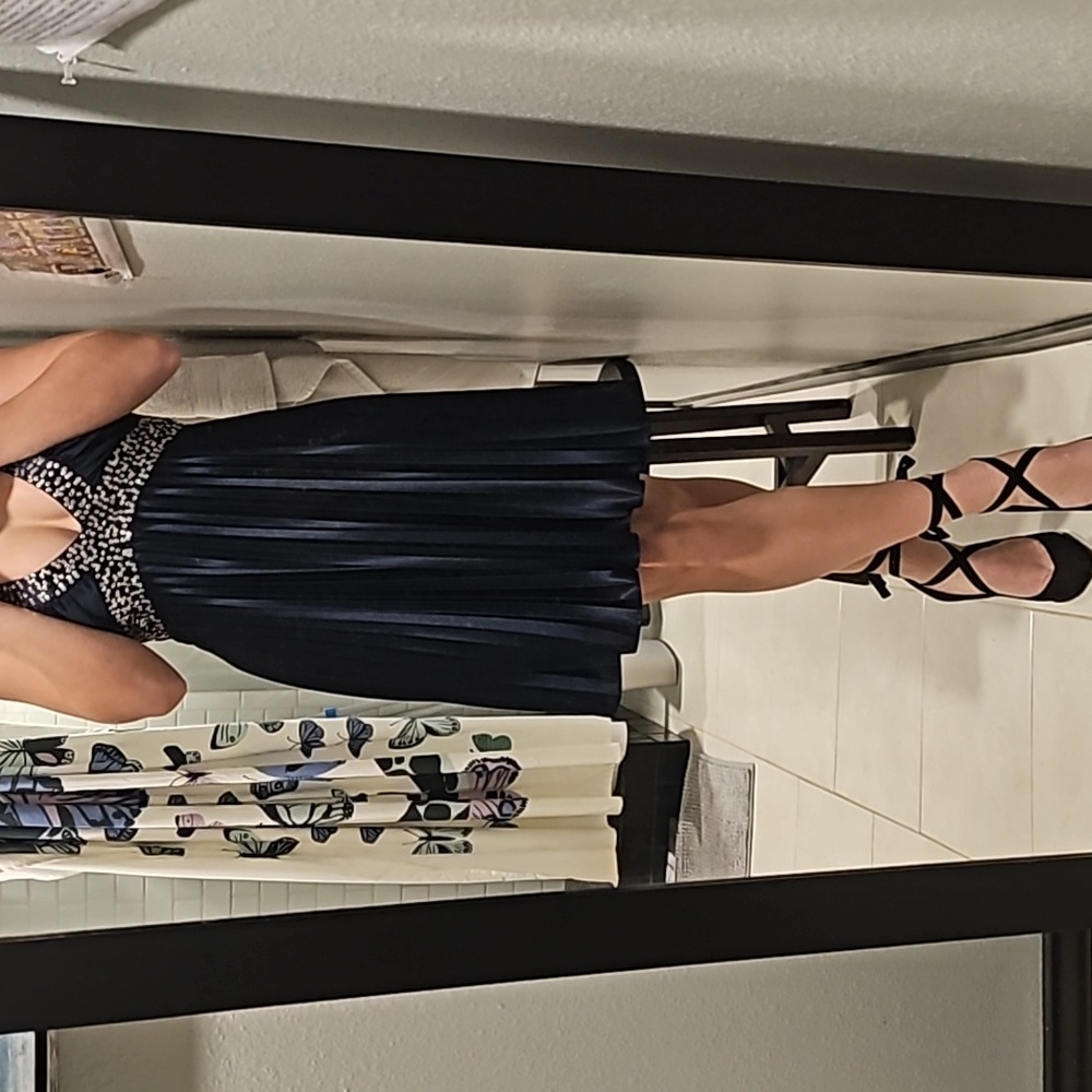Dark Blue sequence small Morgan & Co dress